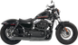 BASSANI XHAUST Mega Power Exhaust - Black - Short - '04-'13 XL with Mid/Forward Controls 1X22RB