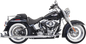 BASSANI XHAUST True Duals Exhaust System with Fishtail Mufflers - 33" - Softail 1S26E-33
