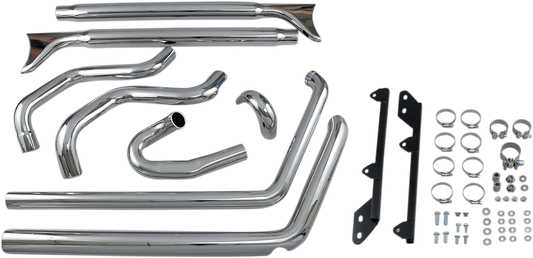 BASSANI XHAUST True Duals Exhaust System with Fishtail Mufflers - 33" - Softail 1S46E-33