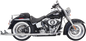 BASSANI XHAUST True Duals Exhaust System with Fishtail Mufflers - 36" - Softail - Baffle Included 1S66E-36