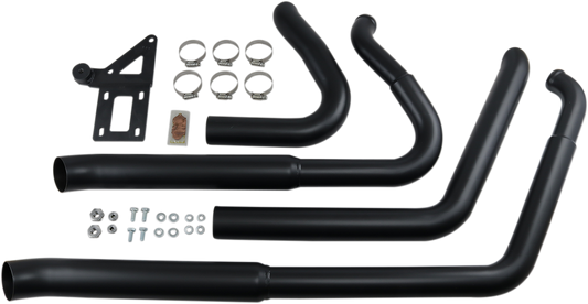 BASSANI XHAUST Pro Street Exhaust - Black - Softail 1S34DB