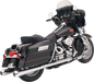 BASSANI XHAUST Megaphone Slip-On Mufflers - Chrome/Polished - Tapered - Standard Baffle FLH-517
