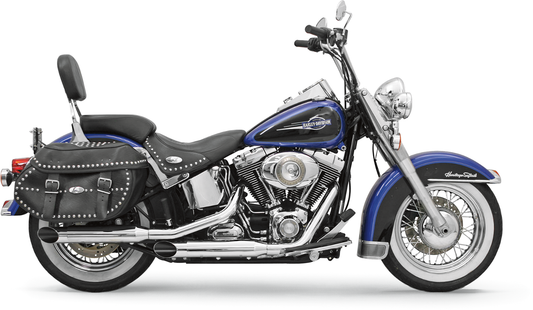 BASSANI XHAUST 3" Firepower Series Slip-On Mufflers - Chrome - Slash-Cut - Softail '07-'17 12117F