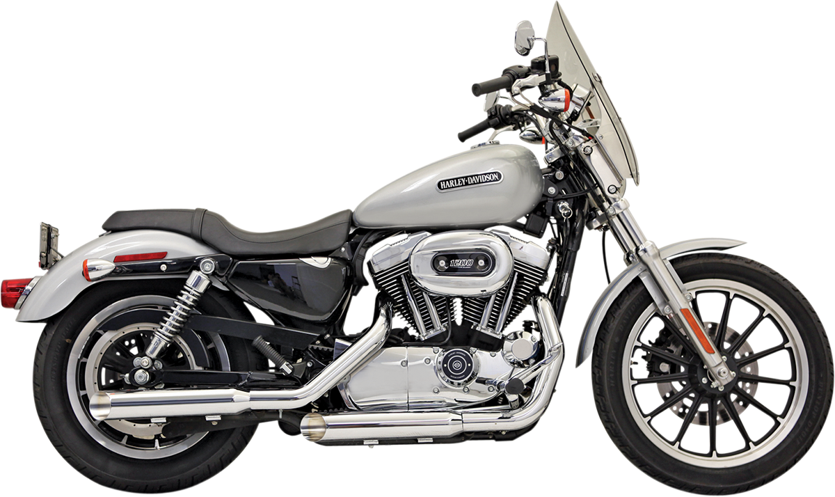 BASSANI XHAUST 3" Firepower Series Slip-On Muffler - Chrome - Slash-Cut - Sportster '04-'13 1X17F