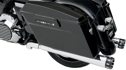 BASSANI XHAUST Megaphone Slip-On Mufflers - Chrome/Polished - Tapered - Performance Baffle FLH-517L