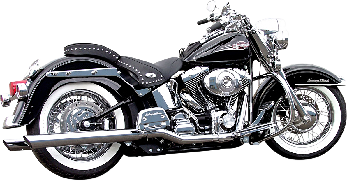 BASSANI XHAUST Slip-On Mufflers - Slash-Cut with Standard 2" Baffles - Chrome 31117B