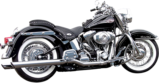 BASSANI XHAUST Slip-On Mufflers - Slash-Cut with Standard 2" Baffles - Chrome 31117B