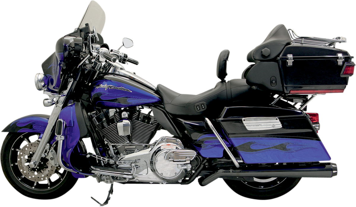 BASSANI XHAUST Pseudo Left-Side Megaphone Muffler - Black - '09-'16 FL 1F49RB