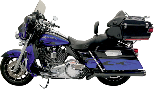 BASSANI XHAUST Pseudo Left-Side Megaphone Muffler - Black - '09-'16 FL 1F49RB