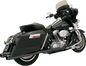 BASSANI XHAUST Megaphone Slip-On Mufflers - Black/Black - Fluted - Performance Baffle FLH-517LRB