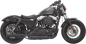 BASSANI XHAUST Firepower Series Slip-On Mufflers - Black - Fluted - Sportster 1X27TB