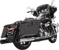 BASSANI XHAUST DNT Straight Can Mufflers for '95-'16 FL - Chrome/Black 1F7DNT5