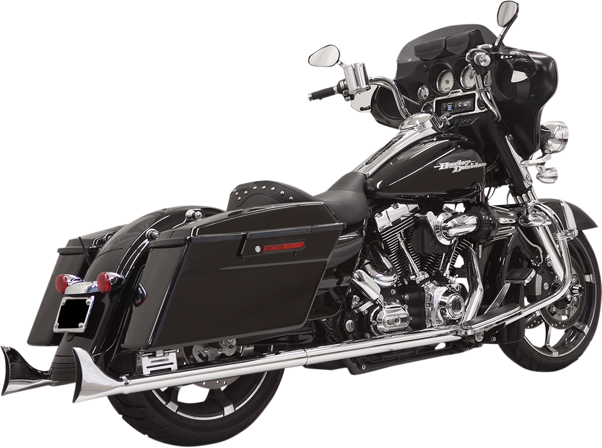 BASSANI XHAUST Fishtail Slip-On Mufflers - Chrome - with Baffle - 33" - 95-'16 Touring 1F27E33