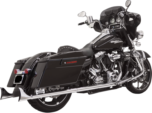 BASSANI XHAUST Fishtail Slip-On Mufflers - Chrome - with Baffle - 33" - 95-'16 Touring 1F27E33