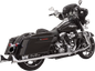 BASSANI XHAUST Fishtail Slip-On Mufflers - Chrome - with Baffle - 33" - 95-'16 Touring 1F27E33