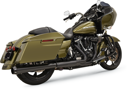 BASSANI XHAUST 2-into-1 Crossover Eliminator with 4"DNT® Slip-On Muffler - Black - Megaphone 1F17RB