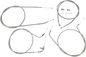 BARON Stainless Handlebar Cable/Line Kit - 15"-17" - XVS650CL BA-8015KT-16