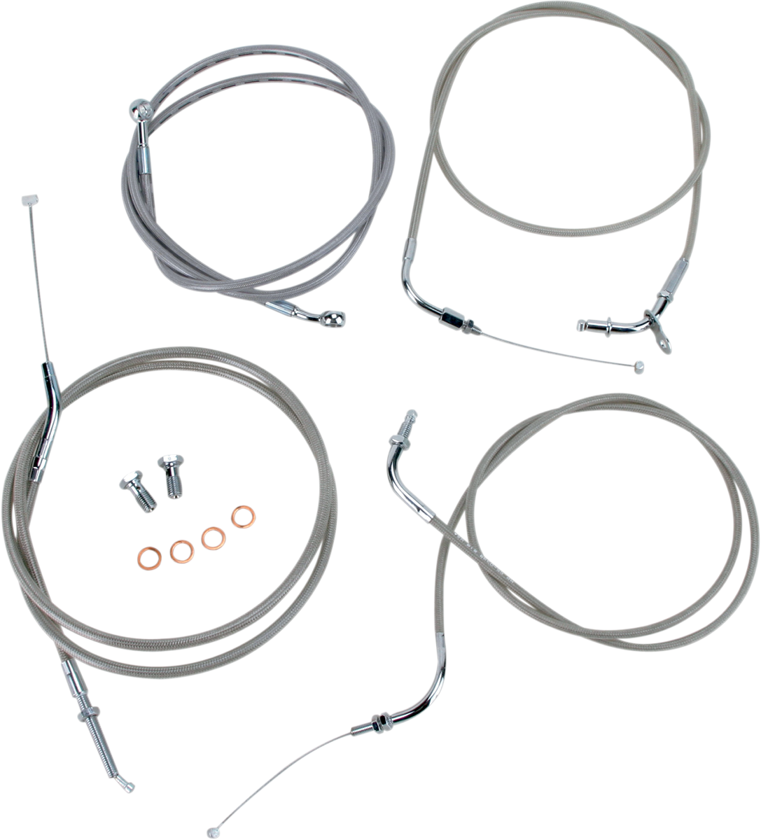 BARON Stainless Handlebar Cable/Line Kit - 18"-20" - XVS650CL BA-8015KT-18