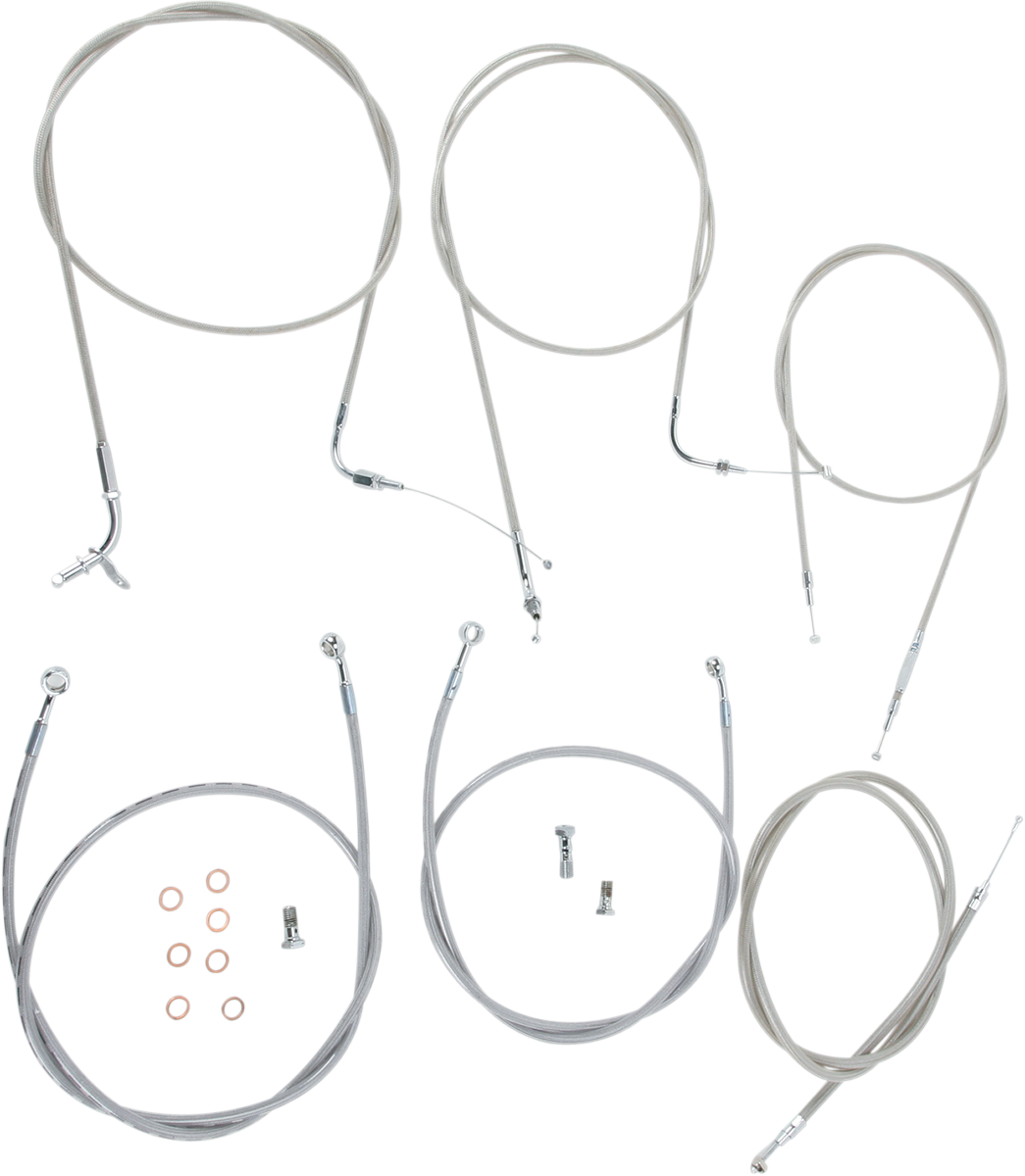 BARON Stainless Handlebar Cable/Line Kit - 18"-20" - XVS1100CL BA-8042KT-18