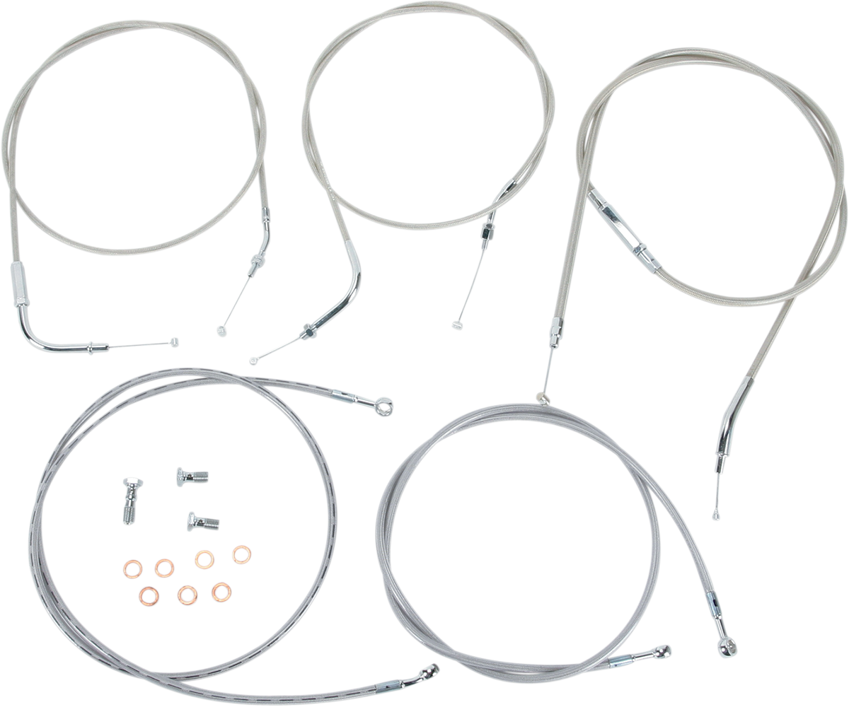 BARON Stainless Handlebar Cable/Line Kit - 18"-20" - '04-'07 Roadstar BA-8022KT-18