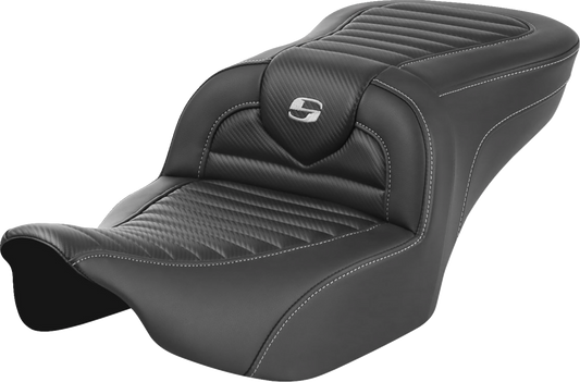 SADDLEMEN Roadsofa™ Seat - without Backrest - Tuck-n-Roll - Carbon Fiber - FLTR/FLHX '23-'24 823-07-20400