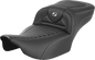 SADDLEMEN Roadsofa™ Extended Reach Seat - without Backrest - Tuck-n-Roll - Carbon Fiber - FLTR/FLHX '23-'24 823-07-20500