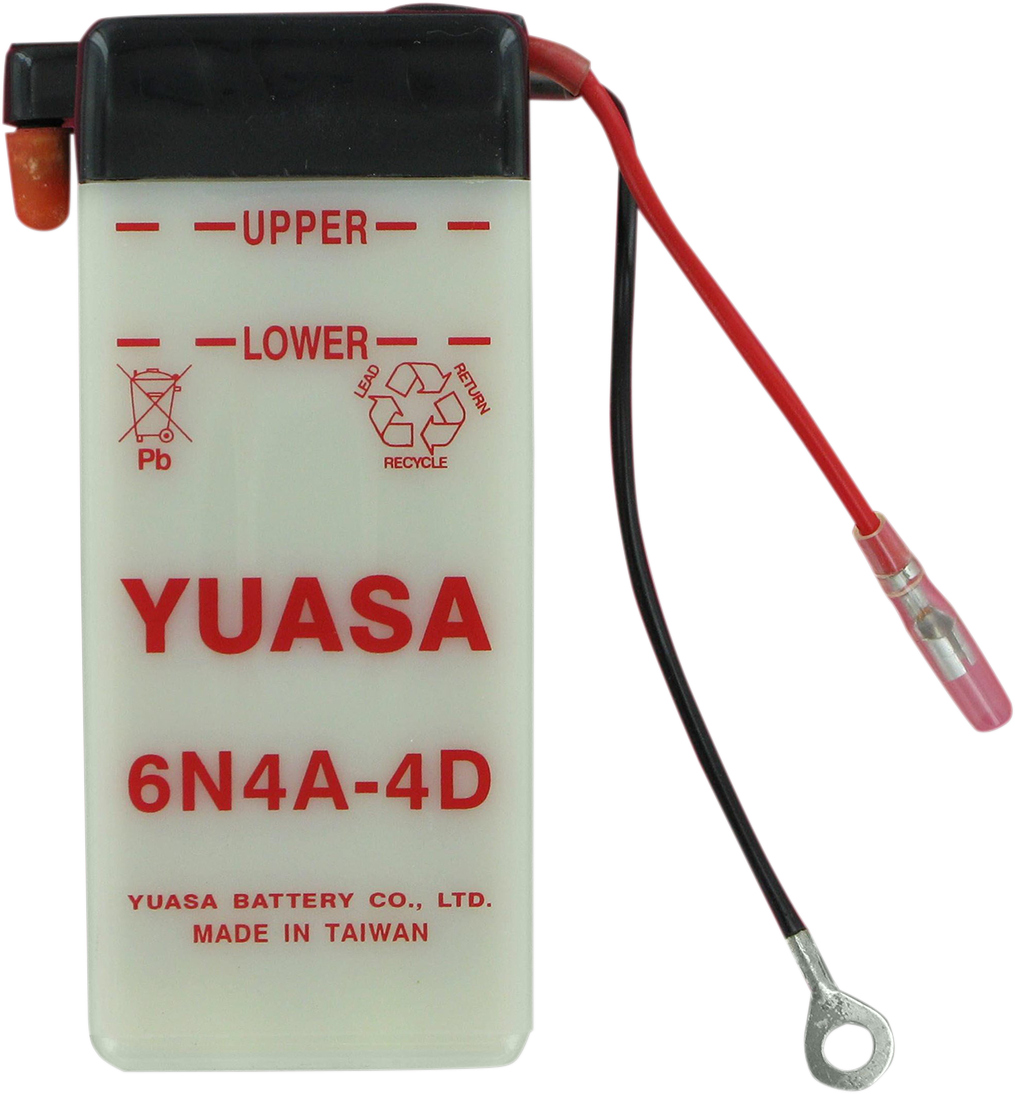 YUASA Y6N4A-4D Yumicron CX Lead/Calcium Battery for Enhanced Cranking Power