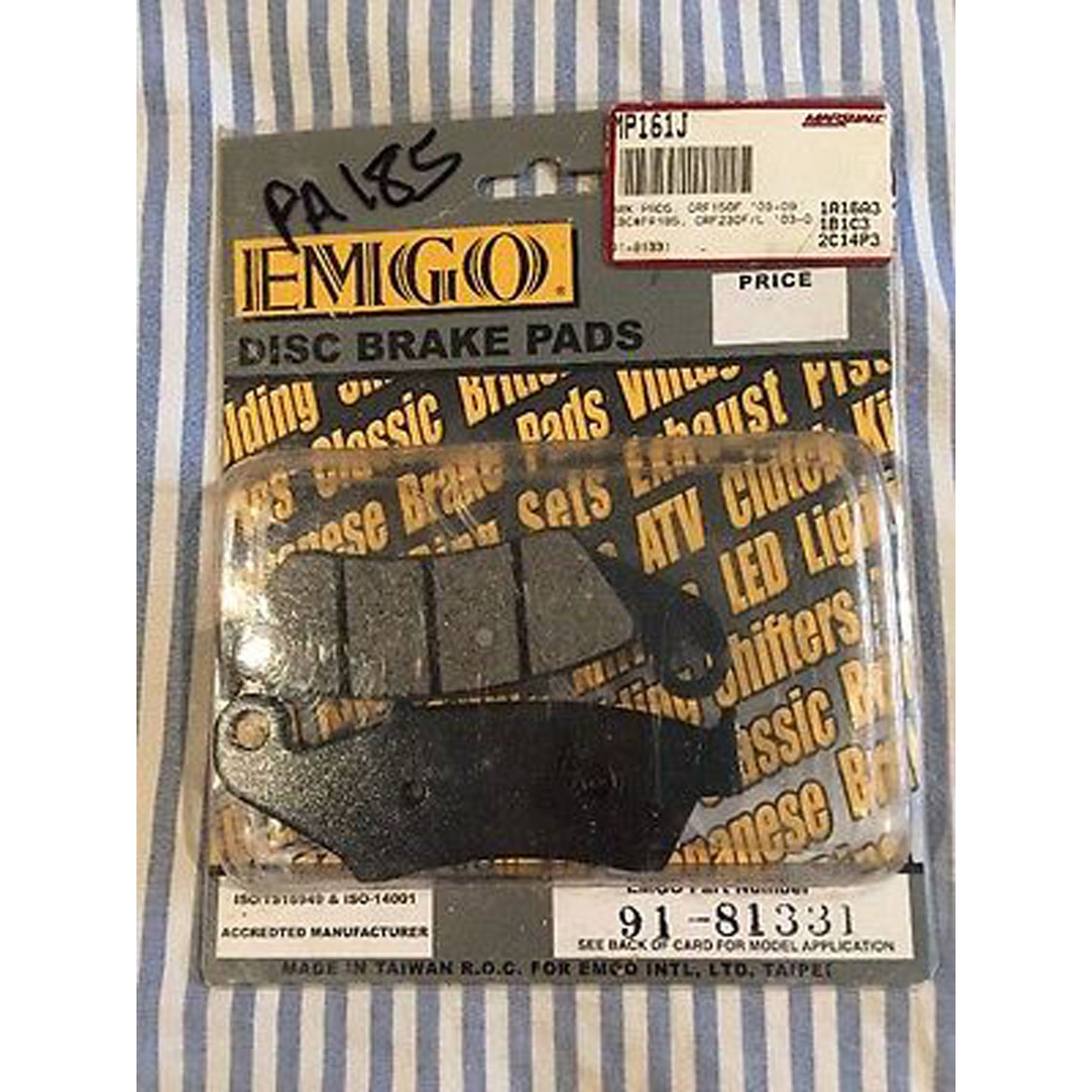 EMGO Disc Brake Pad for Kawasaki, Honda, Suzuki, Yamaha – Part Number 91-81331