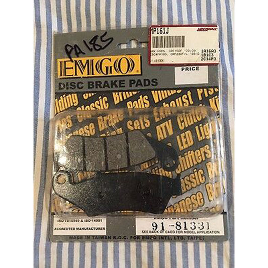 EMGO Disc Brake Pad for Kawasaki, Honda, Suzuki, Yamaha – Part Number 91-81331
