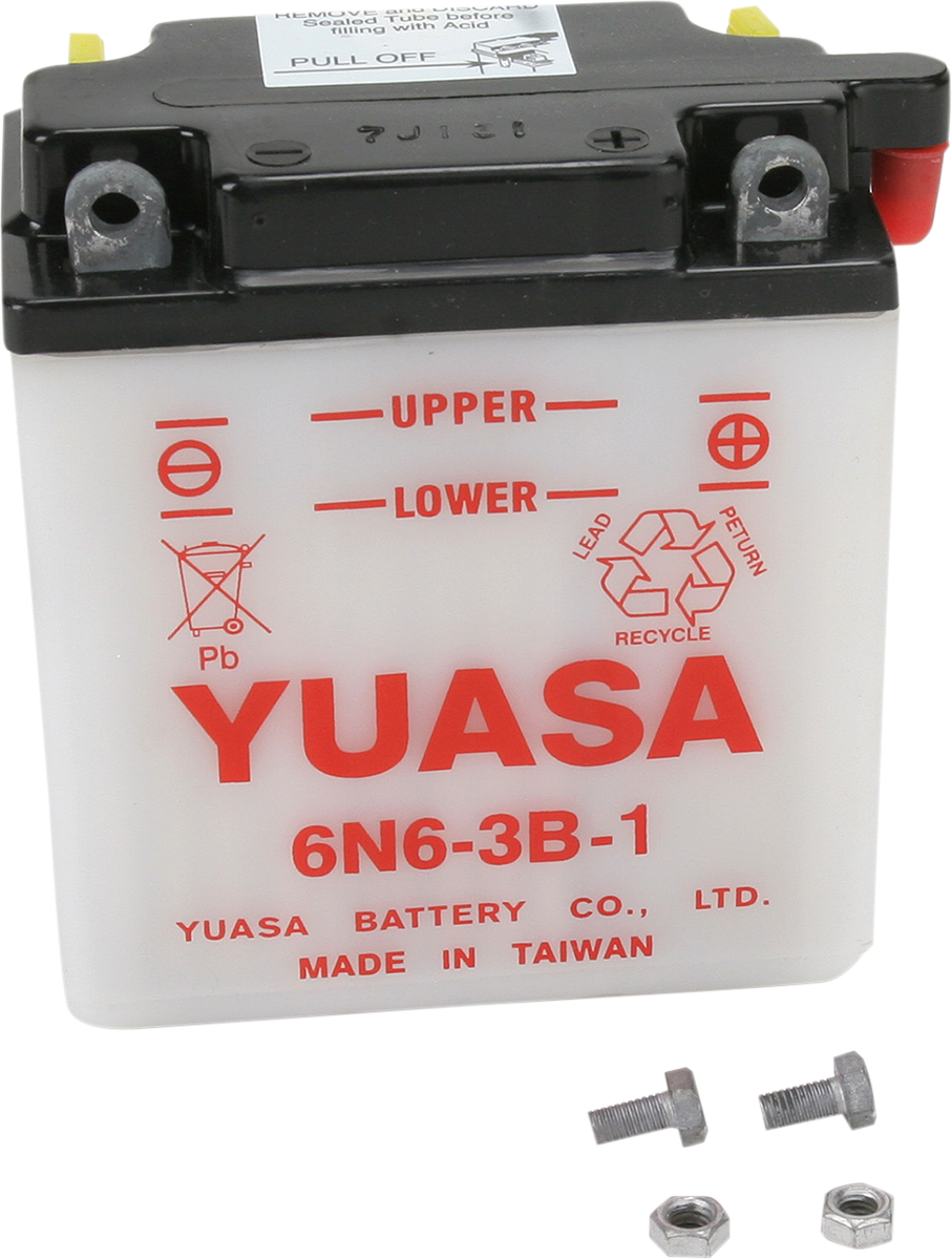 Yuasa Y6N6-3B-1 Yumicron CX Lead/Calcium Battery for Enhanced Cranking Power
