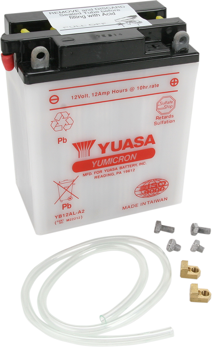 YUASA YB12AL-A2 Lead-Acid Battery (Part Number: YUAM22212)