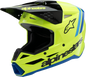 ALPINESTARS Youth SM3 Helmet - Radium - Gloss Yellow Fluo/Black/Blue - Small 8301825-5017-YS