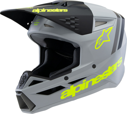 ALPINESTARS Youth SM3 Helmet - Radium - Matte Gray/Black/Yellow Fluo - Small 8301825-9510-YS
