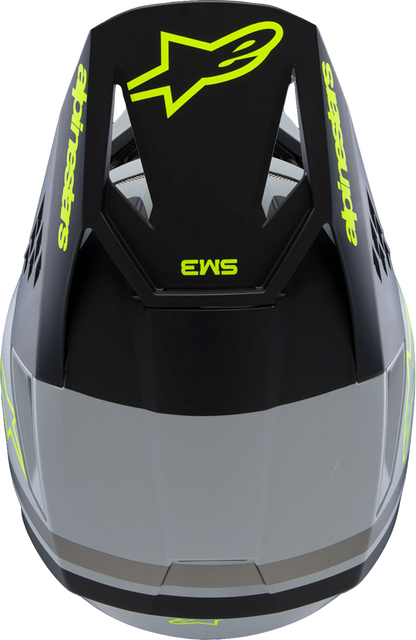 ALPINESTARS Youth SM3 Helmet - Radium - Matte Gray/Black/Yellow Fluo - Small 8301825-9510-YS