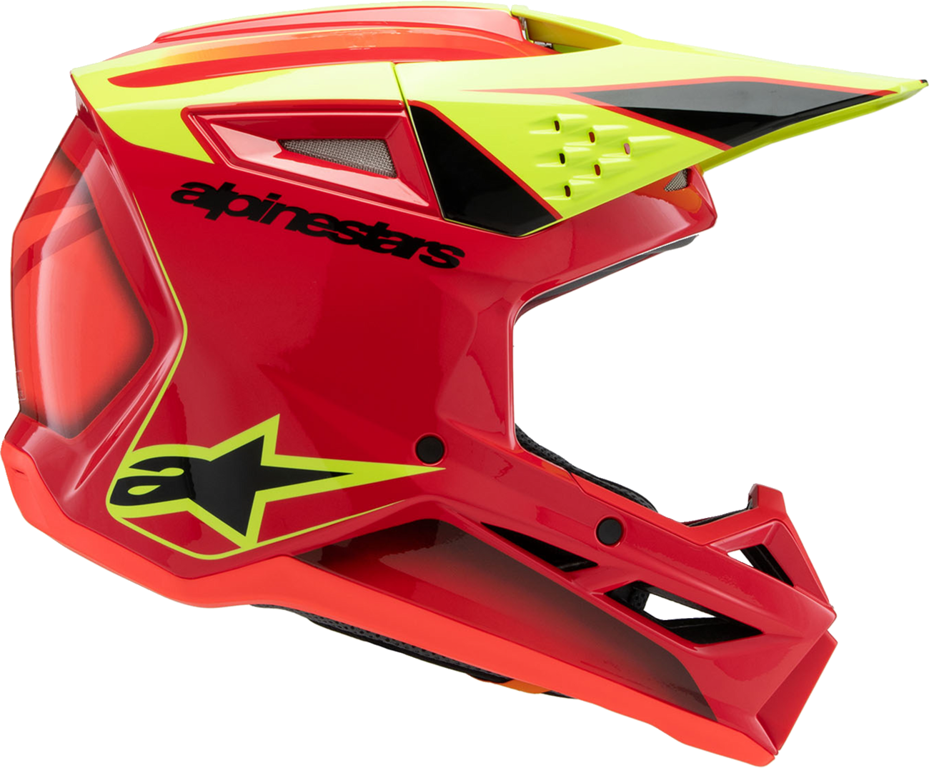 ALPINESTARS Youth SM3 Helmet - Fray - Gloss Red/Yellow Fluo/Black - Large 8301625-3051-YL