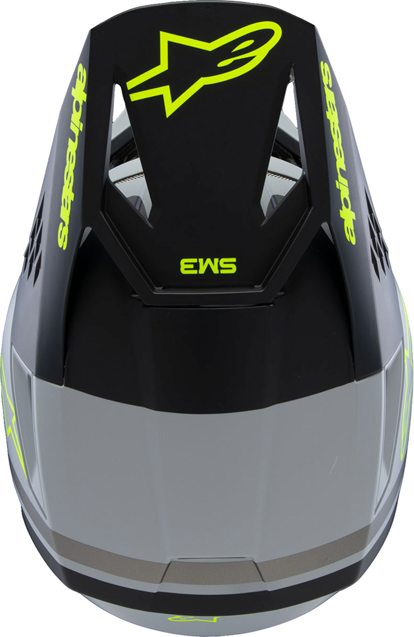 ALPINESTARS Youth SM3 Helmet - Radium - Matte Gray/Black/Yellow Fluo - Medium 8301825-9510-YM