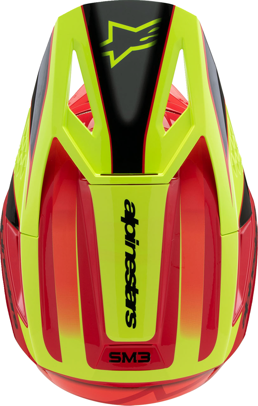 ALPINESTARS Youth SM3 Helmet - Fray - Gloss Red/Yellow Fluo/Black - Large 8301625-3051-YL