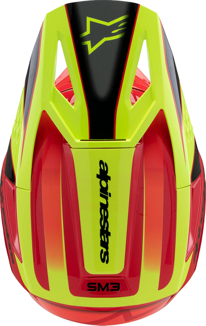 ALPINESTARS Youth SM3 Helmet - Fray - Gloss Red/Yellow Fluo/Black - Large 8301625-3051-YL