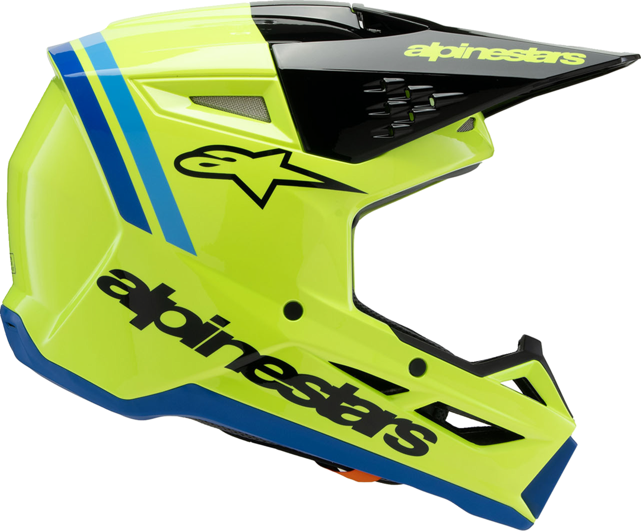ALPINESTARS Youth SM3 Helmet - Radium - Gloss Yellow Fluo/Black/Blue - Small 8301825-5017-YS