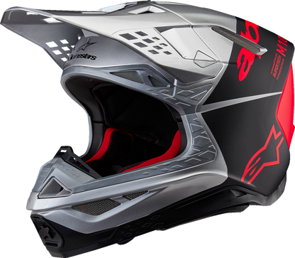 ALPINESTARS Supertech M10 Helmet - Flood - MIPS® - Gloss Silver/Black/Orange Fluo - Large 8301023-1954-L