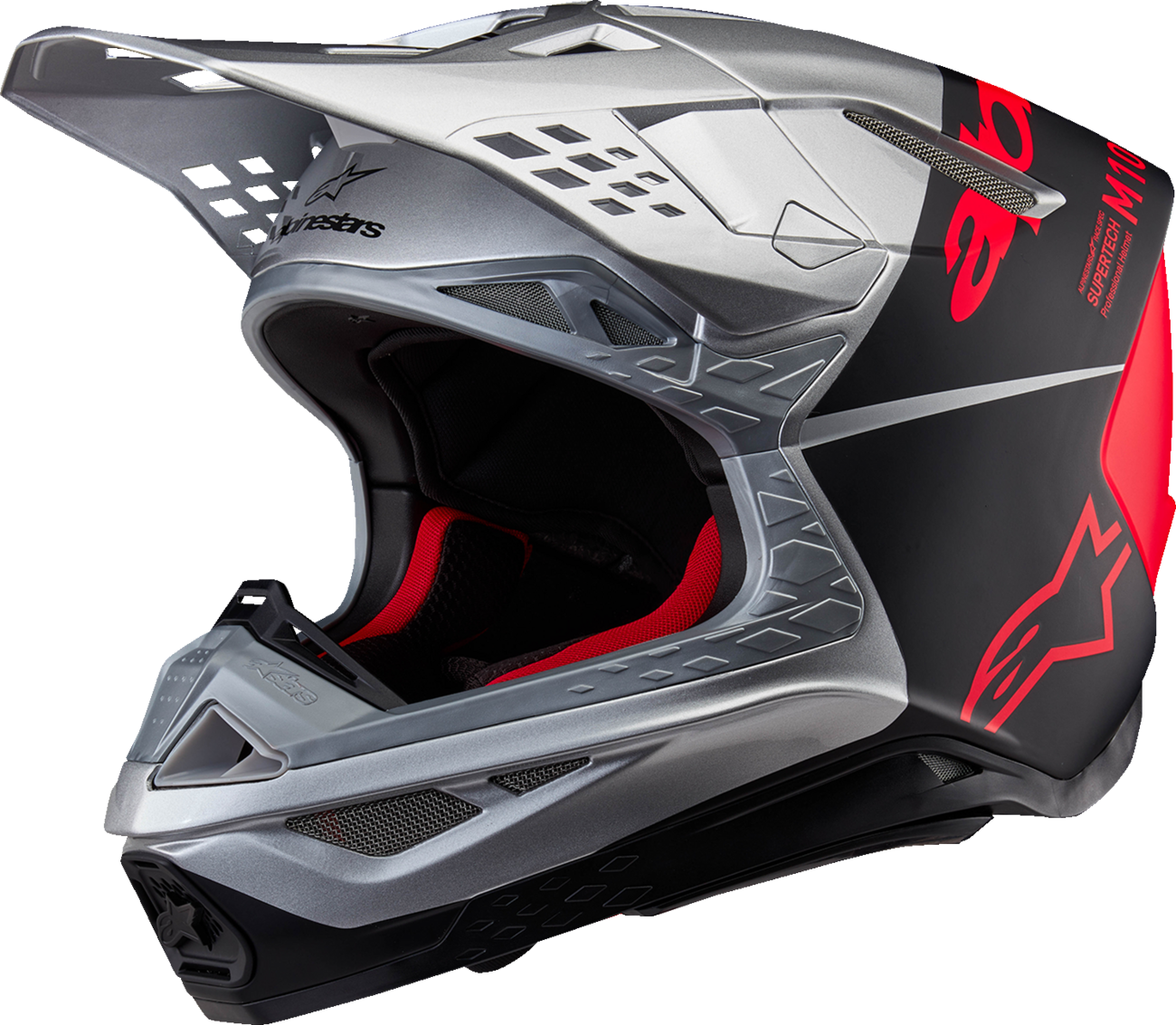 ALPINESTARS Supertech M10 Helmet - Flood - MIPS® - Gloss Silver/Black/Orange Fluo - XL 8301023-1954-XL