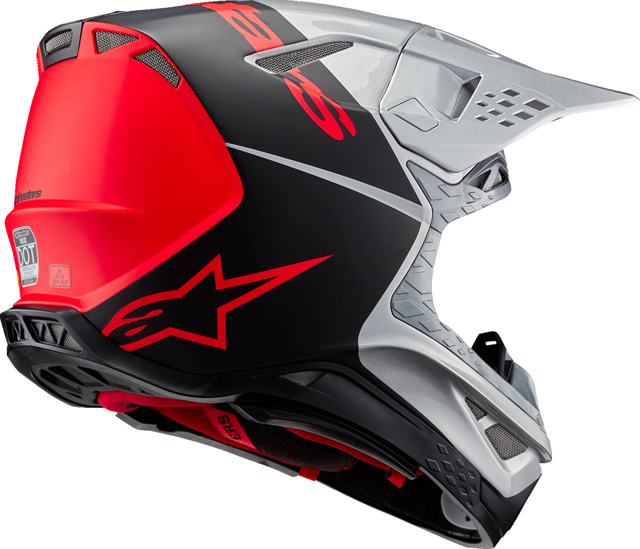 ALPINESTARS Supertech M10 Helmet - Flood - MIPS® - Gloss Silver/Black/Orange Fluo - Large 8301023-1954-L