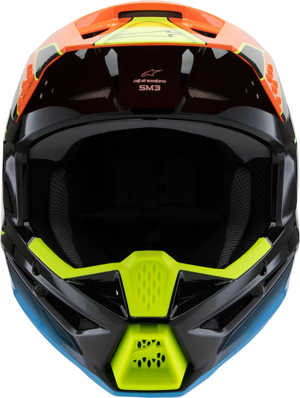 ALPINESTARS Youth SM3 Helmet - Fray - Gloss Black/Orange/Yellow Fluo - Small 8301625-1455-YS