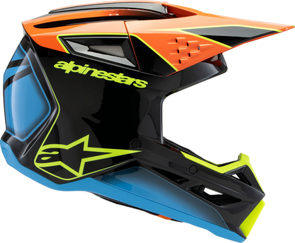 ALPINESTARS Youth SM3 Helmet - Fray - Gloss Black/Orange/Yellow Fluo - Small 8301625-1455-YS