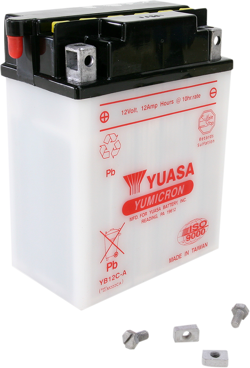 YUASA YB12C-A YUAM222CA Lead-Acid Battery - Shipped Dry, Compact Power for Your Equipment