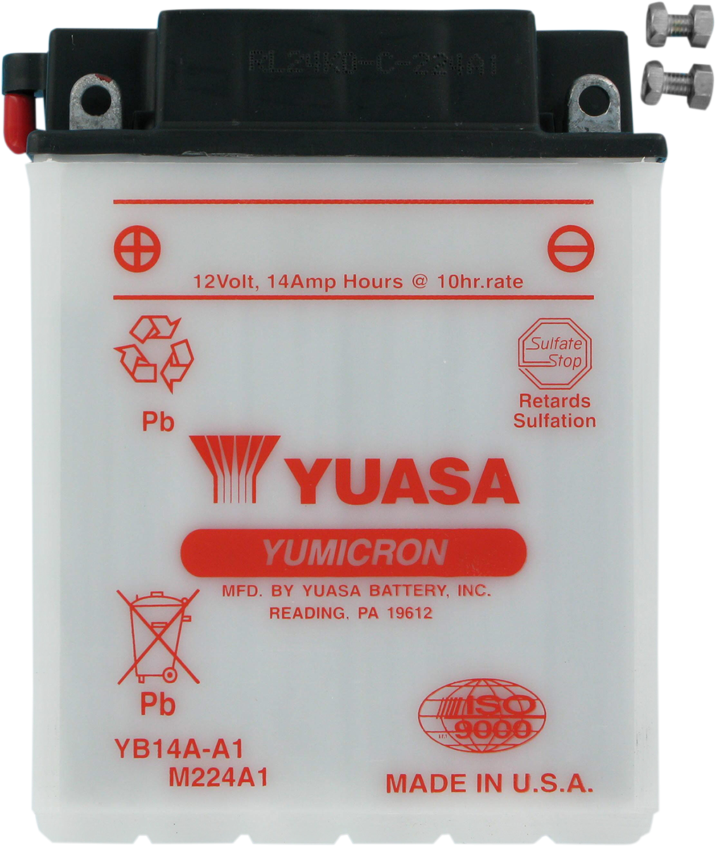 YUASA YB14A-A1 YUAM224A1IND Lead-Acid Battery - Compact Power for Your Vehicle
