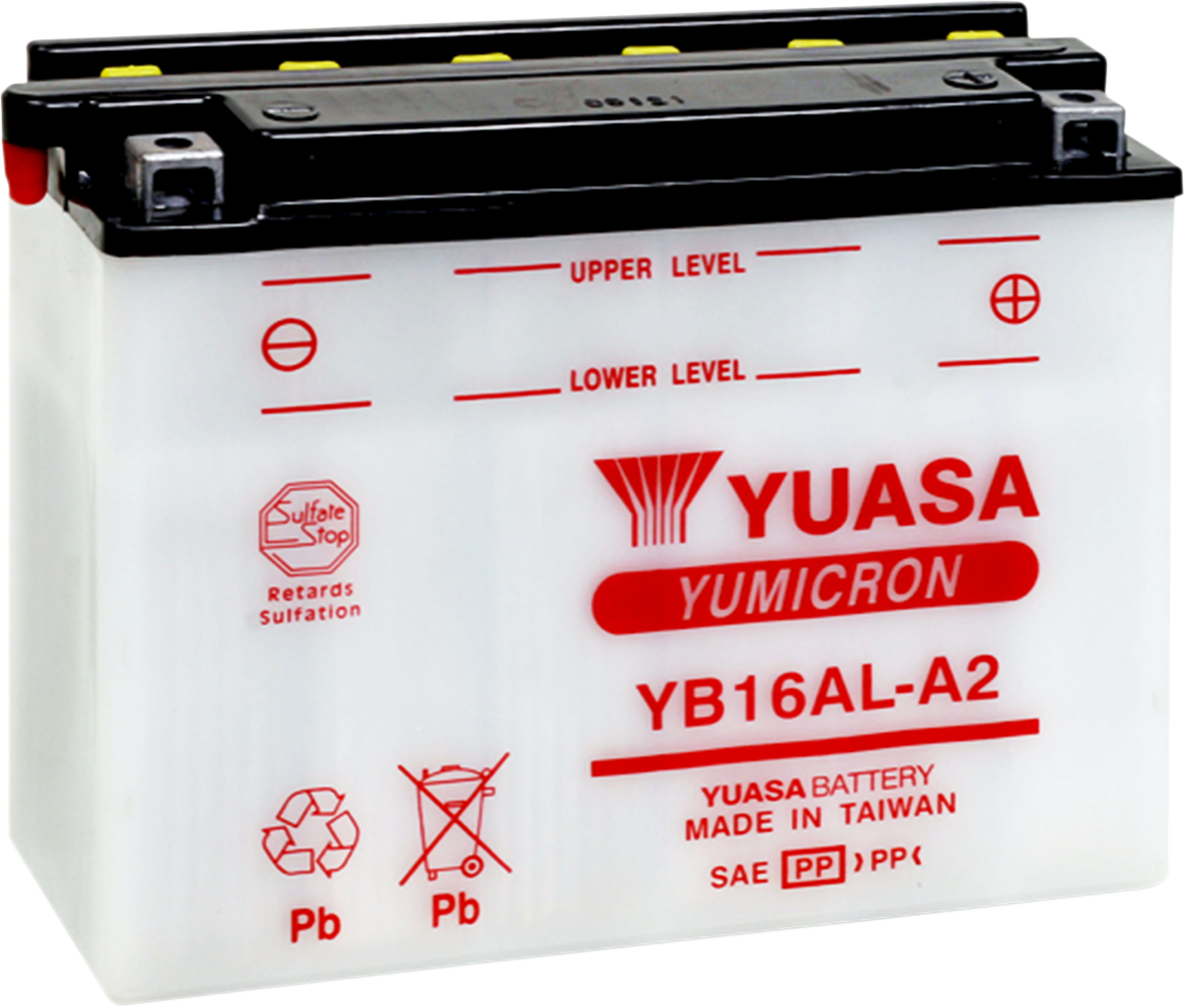 YUASA YB16AL-A2 YUAM22162 Lead-Acid Battery – Dry Shipped, Compact Power