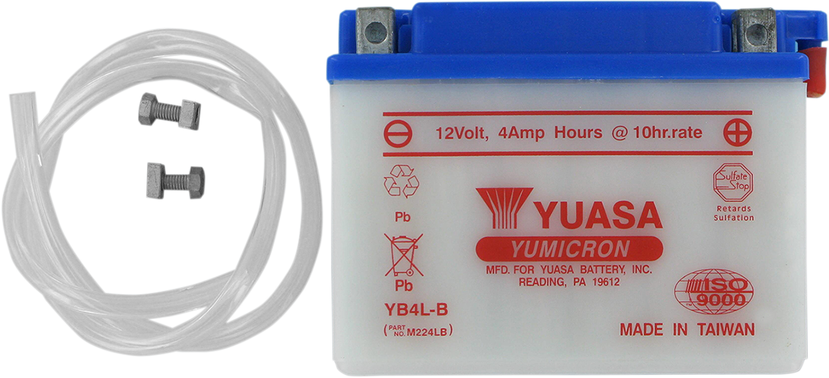 YUASA YB4L-B YUAM224LB Lead-Acid Battery - Shipped Dry, Compact Power Solution