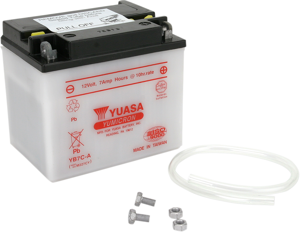 YUASA YUAM227CY YB7C-A Lead-Acid Battery - Dry Shipped for Automotive Use