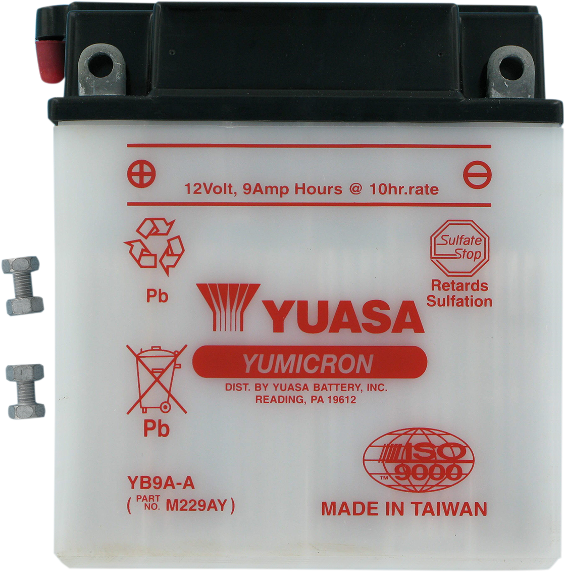 YUASA YUAM229AY YB9A-A Lead-Acid Battery - High Power, Shipped Dry